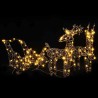 Décoration de Noël renne et traîneau 160 LED blanc chaud rotin 
