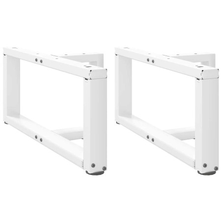 Pieds de table basse en T, 2 pièces, blanc, 60 x 25 x (30-31) cm, acier 