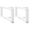 Pieds de table basse en T, 2 pièces, blanc, 60 x 25 x (30-31) cm, acier 