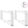 Pieds de table basse en T, 2 pièces, blanc, 60 x 25 x (30-31) cm, acier 