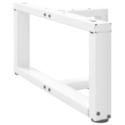Pieds de table basse en T, 2 pièces, blanc, 60 x 25 x (30-31) cm, acier 