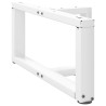 Pieds de table basse en T, 2 pièces, blanc, 60 x 25 x (30-31) cm, acier 