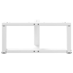 Pieds de table basse en T, 2 pièces, blanc, 60 x 25 x (30-31) cm, acier 