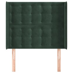 Tête de lit avec oreilles Vert foncé 93x16x118/128 cm Velours 
