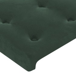 Tête de lit avec oreilles Vert foncé 93x16x118/128 cm Velours 