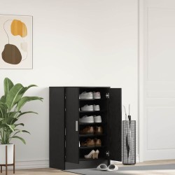 Armoire à chaussures chêne noir 60x35x92 cm bois d'ingénierie 