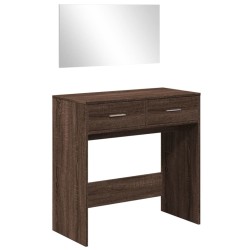 Coiffeuse avec miroir chêne marron 80x39x80 cm 