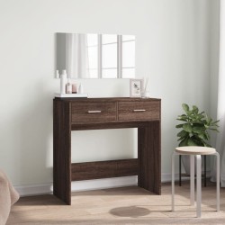 Coiffeuse avec miroir chêne marron 80x39x80 cm 