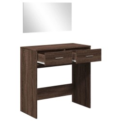 Coiffeuse avec miroir chêne marron 80x39x80 cm 