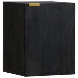 Armoire murale de salle de bain noir bois d'ingénierie 