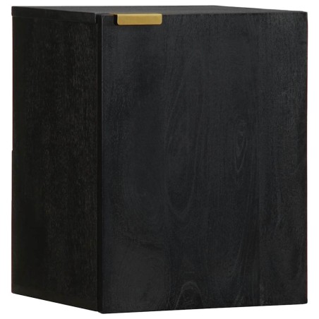 Armoire murale de salle de bain noir bois d'ingénierie 