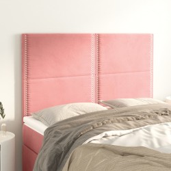 Têtes de lit 4 pcs Rose 72x5x78/88 cm Velours 