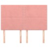 Têtes de lit 4 pcs Rose 72x5x78/88 cm Velours 