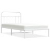 Cadre de lit métal sans matelas et tête de lit blanc 100x200 cm 