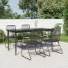 Ensemble à manger de jardin 5 pcs Noir Rotin PVC 