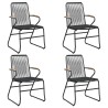 Ensemble à manger de jardin 5 pcs Noir Rotin PVC 