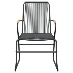 Ensemble à manger de jardin 5 pcs Noir Rotin PVC 