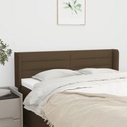 Tête de lit avec oreilles Marron Foncé 147x16x78/88 cm Tissu 