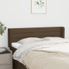 Tête de lit avec oreilles Marron Foncé 147x16x78/88 cm Tissu 