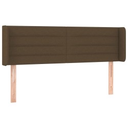 Tête de lit avec oreilles Marron Foncé 147x16x78/88 cm Tissu 