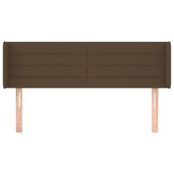 Tête de lit avec oreilles Marron Foncé 147x16x78/88 cm Tissu 