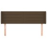Tête de lit avec oreilles Marron Foncé 147x16x78/88 cm Tissu 