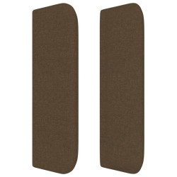 Tête de lit avec oreilles Marron Foncé 147x16x78/88 cm Tissu 