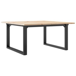 Table basse cadre en O 90x90x45 cm bois de pin massif et acier 