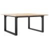 Table basse cadre en O 90x90x45 cm bois de pin massif et acier 