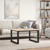 Table basse cadre en O 90x90x45 cm bois de pin massif et acier 