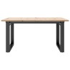 Table basse cadre en O 90x90x45 cm bois de pin massif et acier 