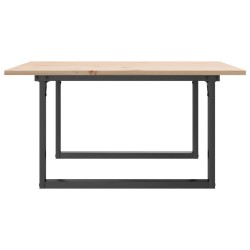 Table basse cadre en O 90x90x45 cm bois de pin massif et acier 