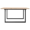 Table basse cadre en O 90x90x45 cm bois de pin massif et acier 