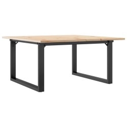 Table basse cadre en O 90x90x45 cm bois de pin massif et acier 