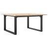 Table basse cadre en O 90x90x45 cm bois de pin massif et acier 