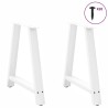 Pieds de table à manger en forme de A 2 pièces Blanc 70 x (72-73) cm Acier 
