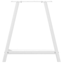 Pieds de table à manger en forme de A 2 pièces Blanc 70 x (72-73) cm Acier 