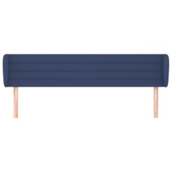 Tête de lit avec oreilles Bleu 203x23x78/88 cm Tissu 
