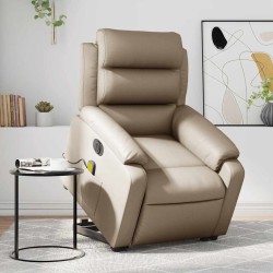 Fauteuil inclinable de massage électrique cappuccino similicuir 
