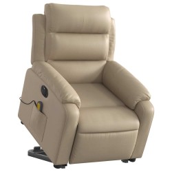Fauteuil inclinable de massage électrique cappuccino similicuir 