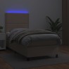 Sommier à lattes de lit avec matelas et LED Cappuccino 80x200cm 