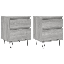 Tables de chevet 2 pcs sonoma gris 40x35x50 cm bois ingénierie 