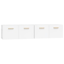 Armoires murales 2 pcs Blanc brillant 80x35x36,5 cm 
