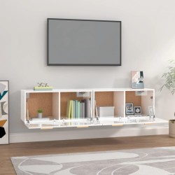 Armoires murales 2 pcs Blanc brillant 80x35x36,5 cm 