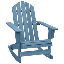 Chaise à bascule de jardin Adirondack bois de sapin massif bleu 