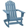 Chaise à bascule de jardin Adirondack bois de sapin massif bleu 
