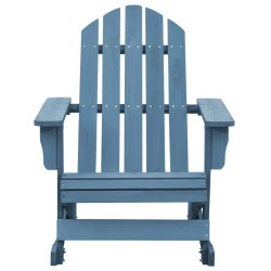 Chaise à bascule de jardin Adirondack bois de sapin massif bleu 