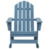 Chaise à bascule de jardin Adirondack bois de sapin massif bleu 