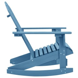 Chaise à bascule de jardin Adirondack bois de sapin massif bleu 