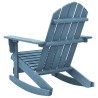 Chaise à bascule de jardin Adirondack bois de sapin massif bleu 
